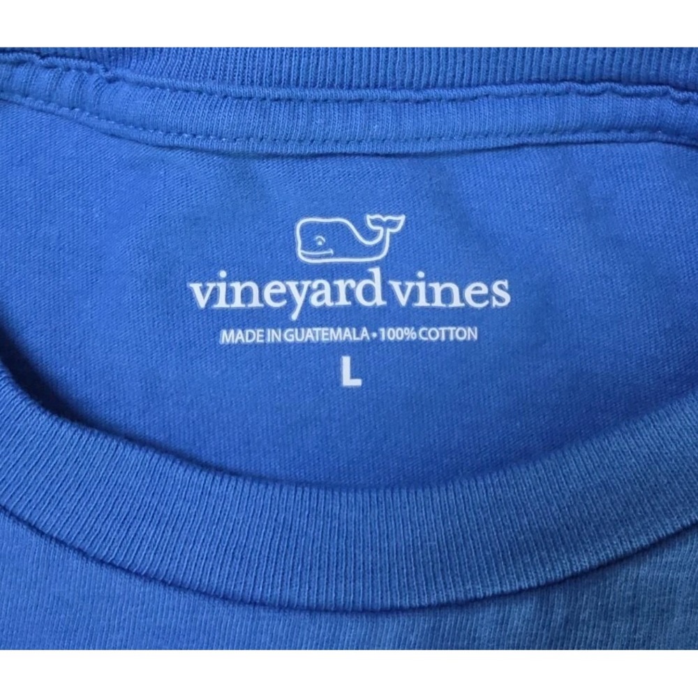 Vineyard Vines Snowman Whale Men's LARGE Christmas Holiday LS Pocket Tee PLAID - Picture 2 of 10